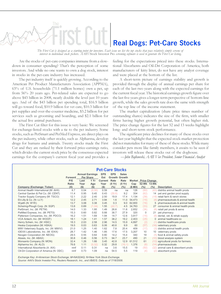 Fillable Online Real Dogs PetCare Stocks Fax Email Print pdfFiller