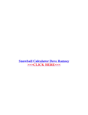 Fillable Online Snowball Calculator Dave Ramsey Fax Email Print - pdfFiller