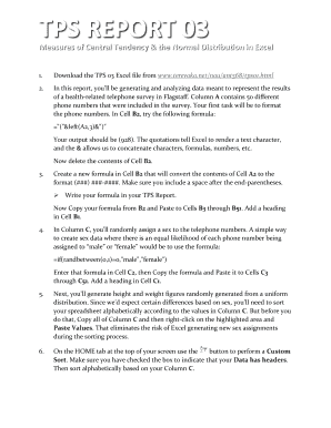 Fillable Online TPS REPORT 03 Fax Email Print - pdfFiller