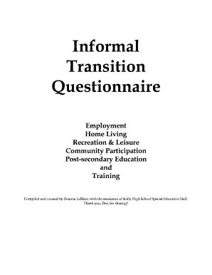 Compiled and created by Deanna LeBlanc with the assistance of Kelly High School Special Education Staff