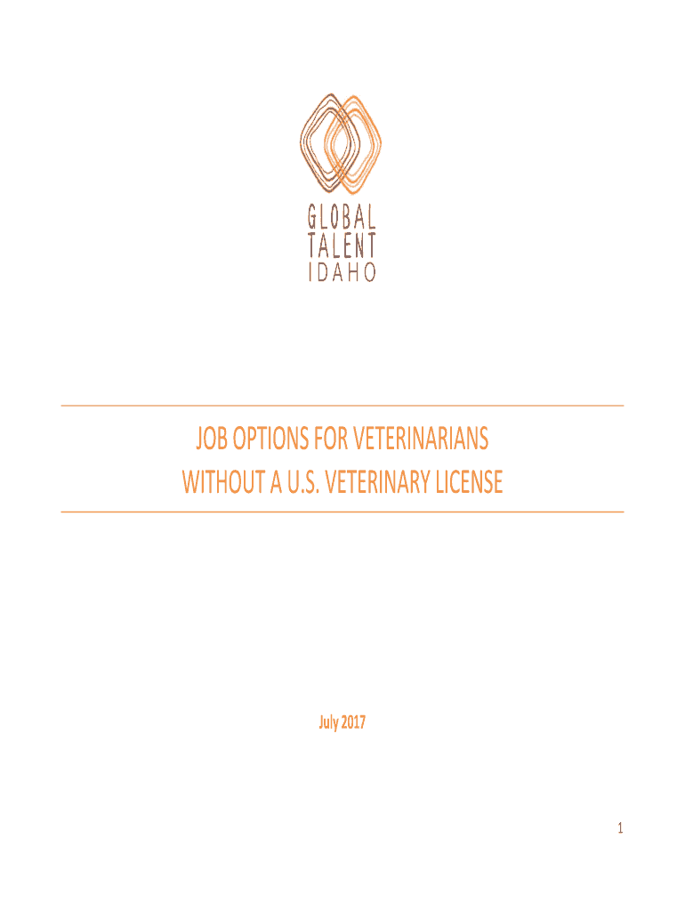 Fillable Online JOB OPTIONS FOR VETERINARIANS Fax Email Print - pdfFiller