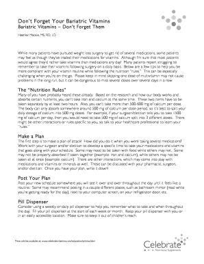 Fillable Online Dont Forget Your Bariatric Vitamins Fax Email Print ...