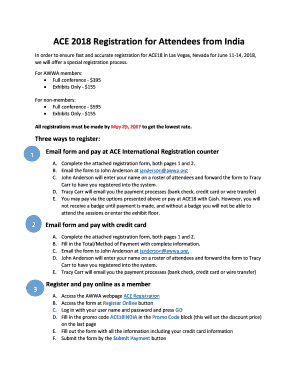 In order to ensure fast and accurate registration for ACE18 in Las Vegas, Nevada for June 11-14, 2018,