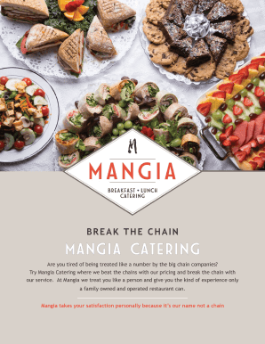 Fillable Online MANGIA CATERING Fax Email Print - pdfFiller