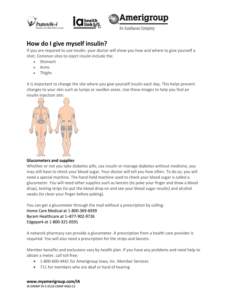 Fillable Online If you are required to use insulin, your doctor will