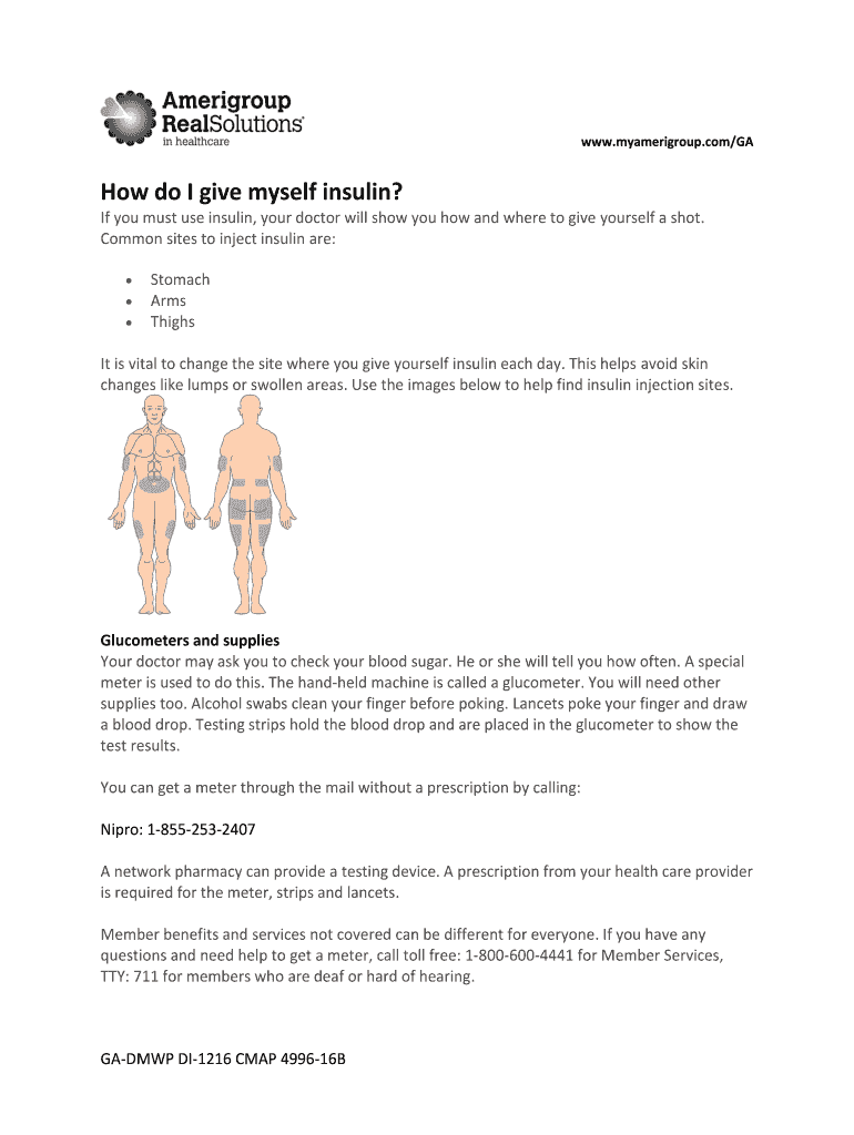 Fillable Online If you must use insulin, your doctor will show you how