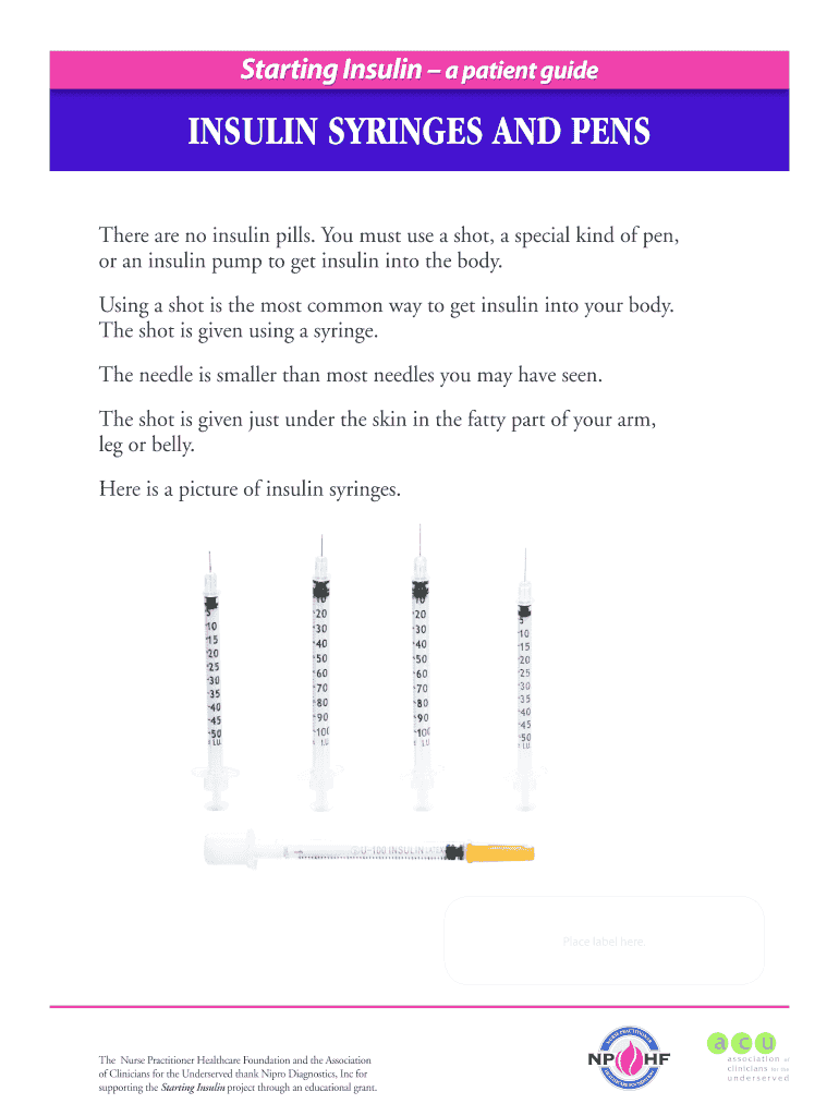 Fillable Online INSULIN SYRINGES AND PENS Fax Email Print pdfFiller