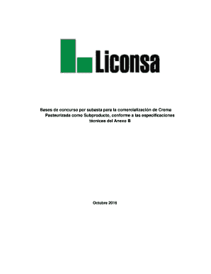 Bases de concurso por subasta para la comercializacin de Crema