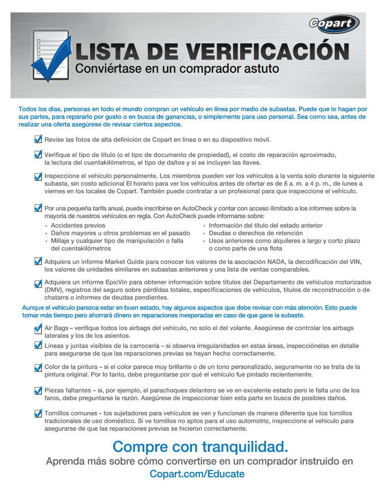 Fillable Online Cheat Sheet - Copart Fax Email Print - pdfFiller