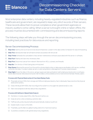 Decommissioning Checklist