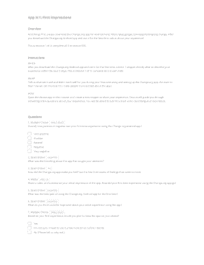 App : First impressions