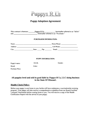 fillable puppy receipt template edit print download