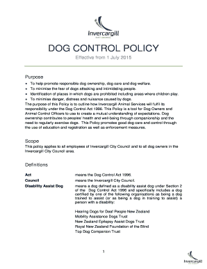 Fillable Online DOG CONTROL POLICY Fax Email Print - pdfFiller