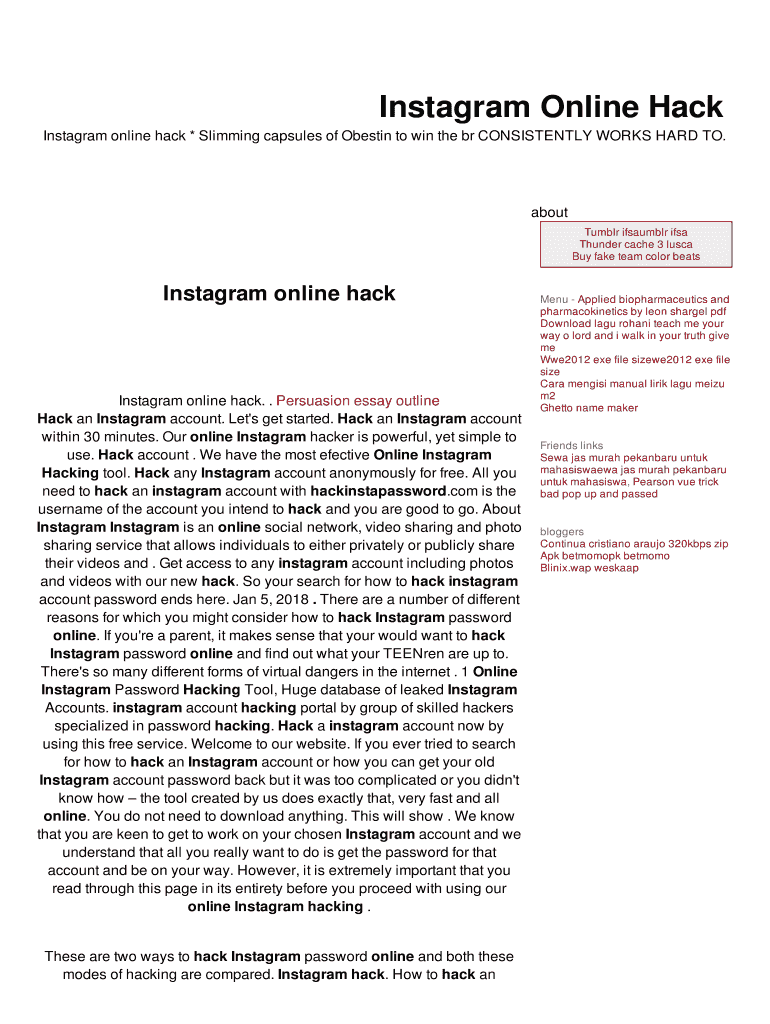 get the instagram online hack fillable - how to hack a instagram online