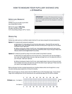 Fillable Online HOW TO MEASURE YOUR PUPILLARY DISTANCE (PD) Fax Email ...