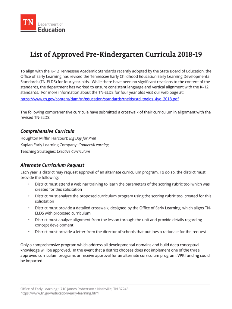 Fillable Online Voluntary PreK TN.gov Fax Email Print pdfFiller