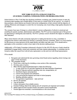 Fillable Online NEW YORK STATE PTA GUIDANCE FOR PTAs Fax Email Print ...