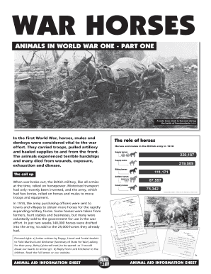 Fillable Online ANIMALS IN WORLD WAR ONE - PART ONE Fax Email Print ...