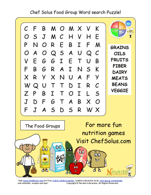 Fillable Online Chef Solus Food Group Word search Puzzle Fax Email ...