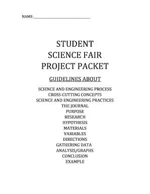 Science Fair Project Packet