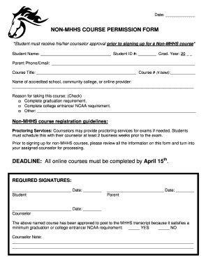Fillable Online mhhs lammersvilleschooldistrict NON MHHS COURSE Fillable Online mhhs lammersvilleschooldistrict NON MHHS COURSE
