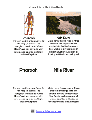 Fillable Online Ancient Egypt Definition Cards Fax Email Print - pdfFiller