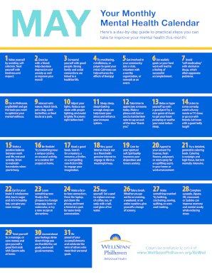 Mental Health Calendar