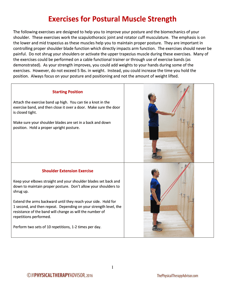 Fillable Online Exercises for Postural Muscle Strength Fax Email Print ...