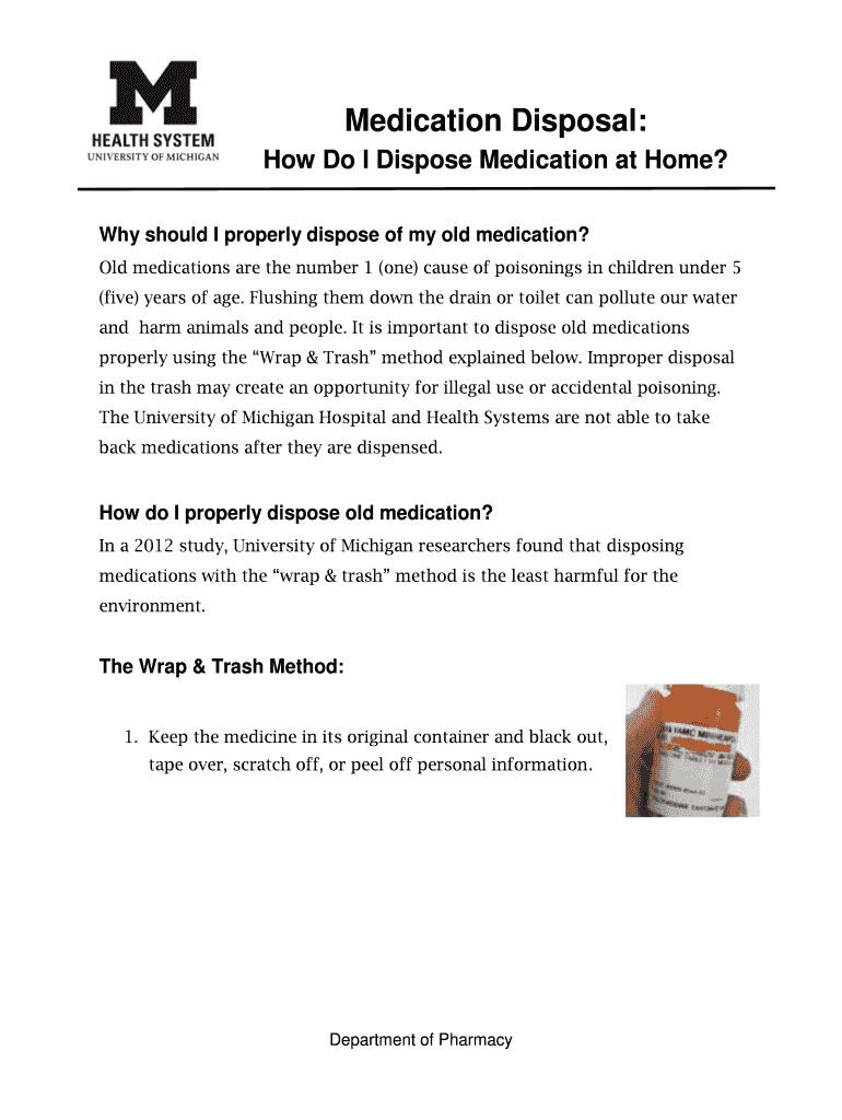 Fillable Online Medication Disposal: Fax Email Print - pdfFiller