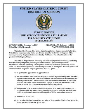 FOR APPOINTMENT OF A FULL-TIME