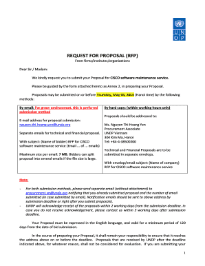 We kindly request you to submit your Proposal for CISCO software maintenance service