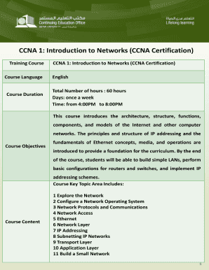 Ccna Certification Training Fillable Form Doent Templates To Ccna 1 Introduction To Networks Certification