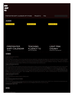 Fillable Online FIREFIGHTER SHIFT CALENDAR APP IPHONE Fax Email Print Fillable Online FIREFIGHTER SHIFT CALENDAR APP IPHONE Fax Email Print