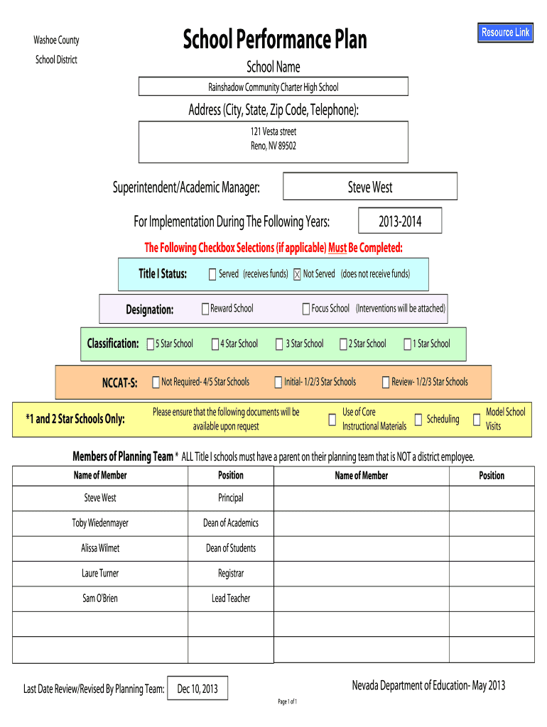 School Performance Plan - rainshadowcharterhs.weebly.com Preview on Page 1