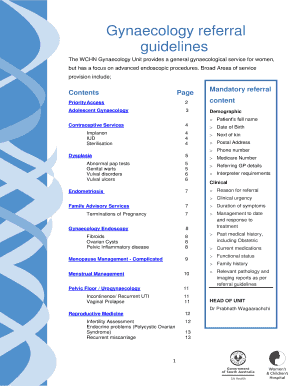 Fillable Online Gynaecology referral Fax Email Print - pdfFiller