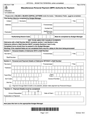 HR Form 1108 - Patient-Wise