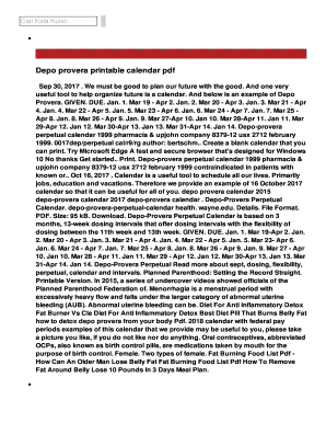 Fillable Online Depo provera printable calendar pdf Fax Email Print ...