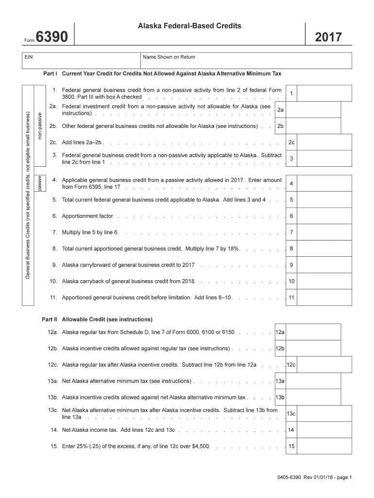 Alaska Federal-Based Credits Preview on Page 1