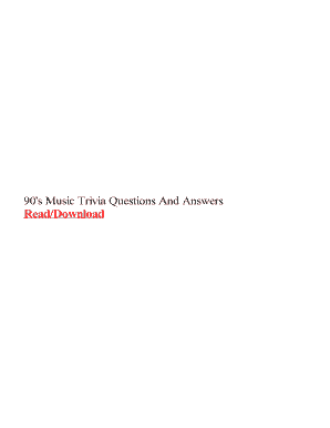 Fillable Online 90's Music Trivia Questions And Answers Fax Email Print ...