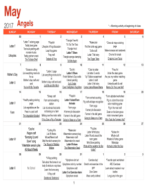 Fillable Online Angels calendar template Fax Email Print - pdfFiller
