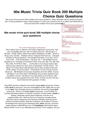 2000s Music Trivia Multiple Choice - Fill Online, Printable, Fillable,  Blank | pdfFiller