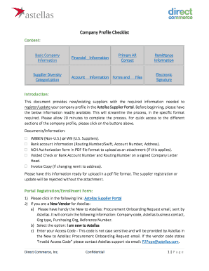 Company Profile Checklist