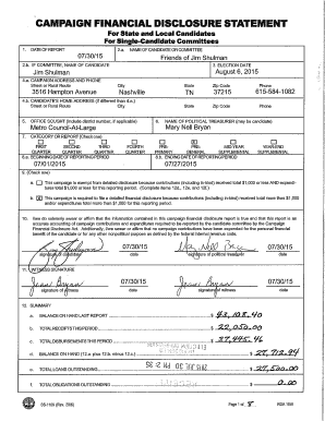 Nashville.gov - Election Commission - Campaign Financial Disclosure Statement Pre-General Election - Jim Shulman