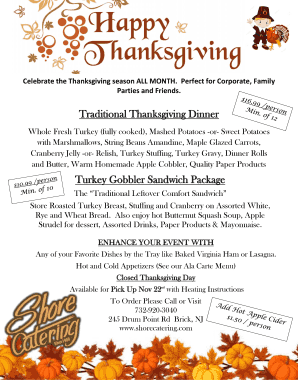 Celebrate the Thanksgiving season ALL MONTH