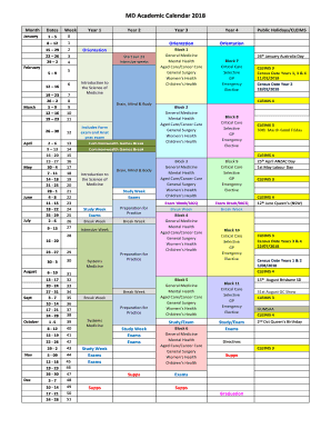 2018 Medicine Academic Calendar. 2018 Medicine Academic Calendar