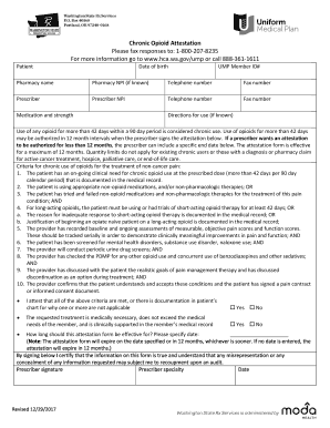 Chronic Opioid Attestation Form