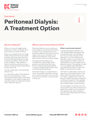 Fillable Online Peritoneal Dialysis A Treatment Option fact sheet. What is peritoneal dialysis ...
