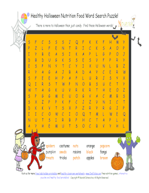 Fillable Online Free Kids Printable Word Search Puzzle Healthy