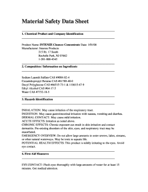 Material Safety Data Sheet - Razorblade Products