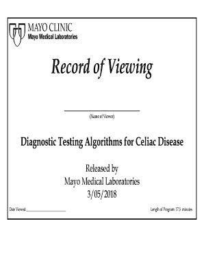 Certificate of Attendance - Mayo Clinic Medical Laboratories